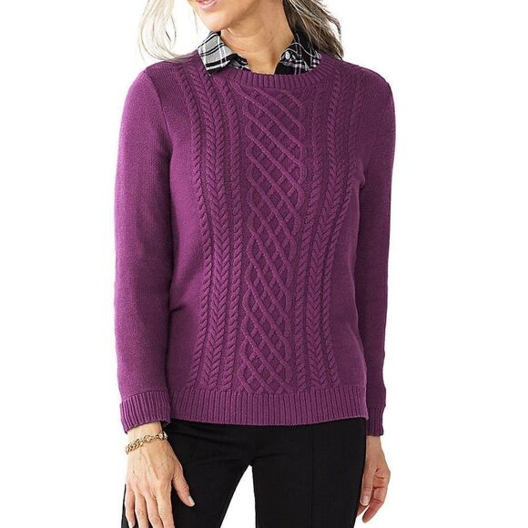 Cable-Knit Crewneck Sweater - Picture 1 of 5